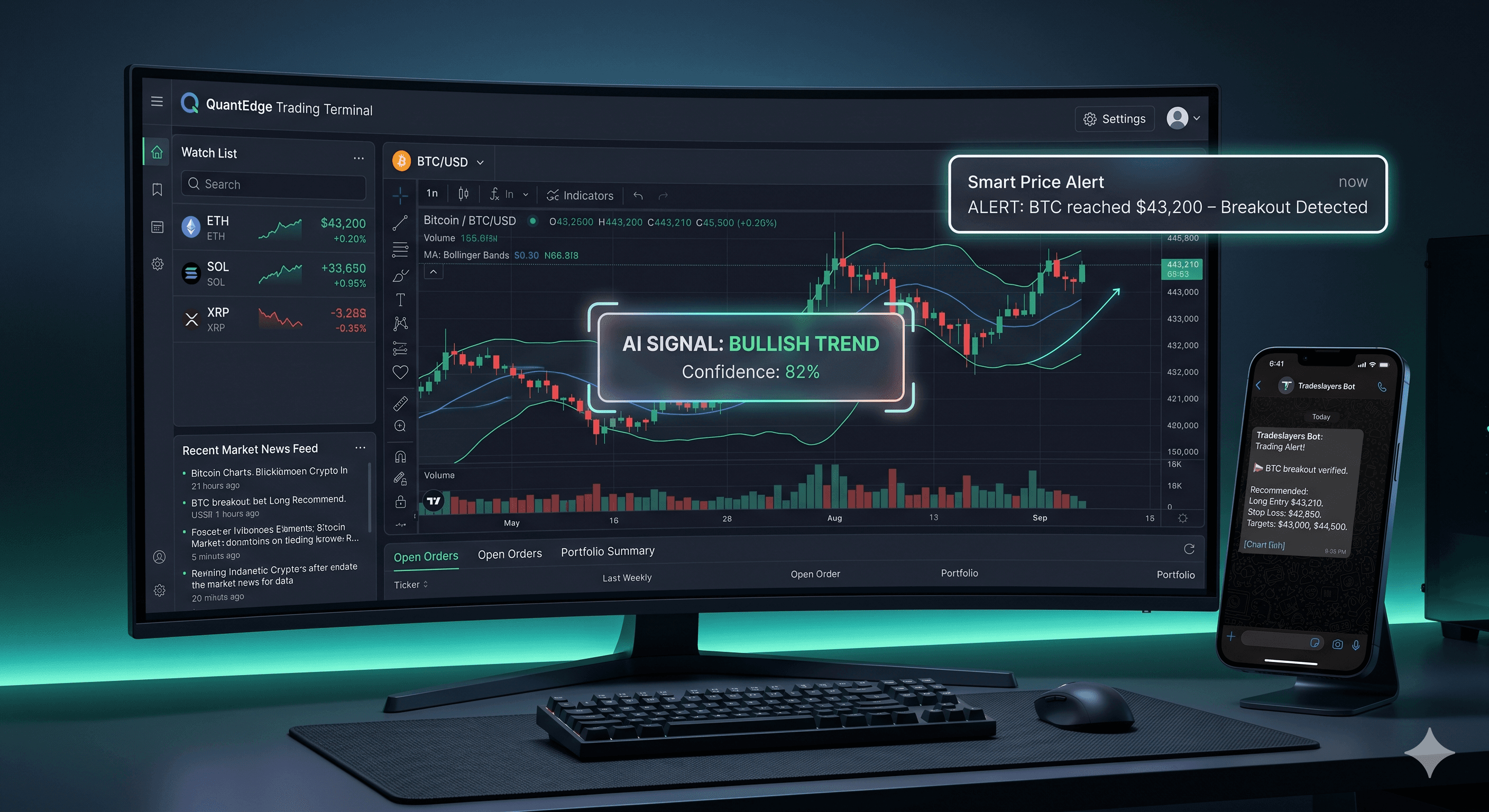 Panel de trading con IA